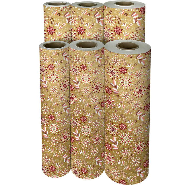 Merriment Gold Christmas Gift Wrap by Present Paper