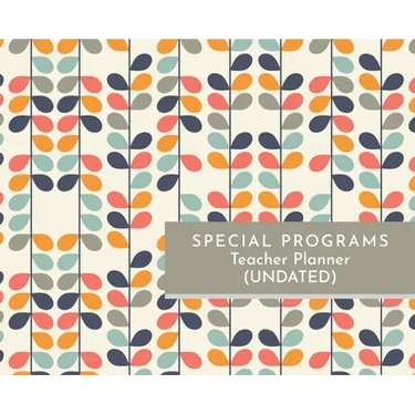 Special Programs Teacher Planner