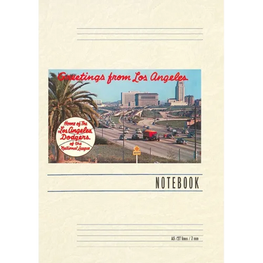 Vintage Lined Notebook Greetings from Los Angeles