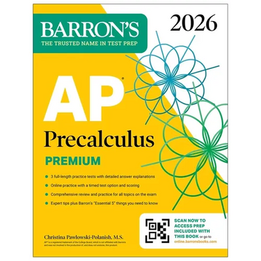 AP Precalculus Premium, 2026: Prep Book with 3 Practice Tests + Comprehensive Review + Online Practice