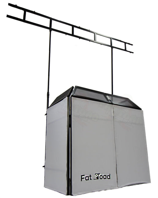 DJ Booth Tabletop With 8FT Lighting Truss Stand Package by FAT TOAD - Foldable Panel Portable Stage Platform Facade Scrim Cover, Video Light Display by GeekStands.com