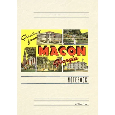 Vintage Lined Notebook Greetings from Macon