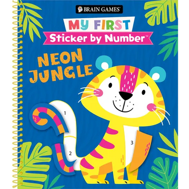 Brain Games - My First Sticker by Number: Neon Jungle (for Kids Ages 3-6)