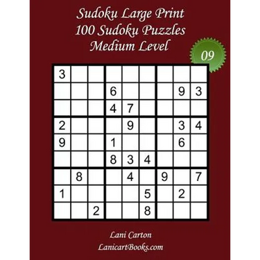 Sudoku Large Print - Medium Level - N°9: 100 Medium Sudoku Puzzles - Puzzle Big Size (8.3"x8.3") and Large Print (36 points)