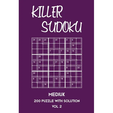 Killer Sudoku Medium 200 Puzzle With Solution Vol 2: 9x9, Advanced sumoku Puzzle Book, 2 puzzles per page