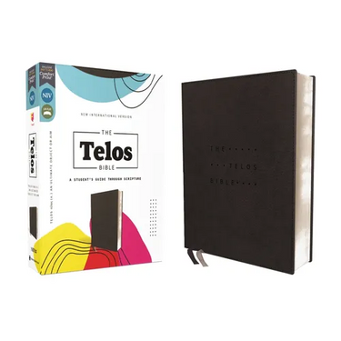 Niv, the Telos Bible, Leathersoft, Charcoal, Comfort Print: A Student's Guide Through Scripture