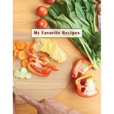 Low Vision Recipe Book: My Favorite Recipes: Personal Cookbook with Large Print and Bold Lines on White Paper for Visually Impaired