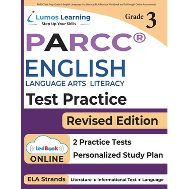 PARCC Test Prep: Grade 3 English Language Arts Literacy (ELA) Practice Workbook and Full-length Online Assessments: PARCC Study Guide