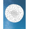 Galaxy Sky Map Notebook with Flower Margins for Adult Coloring