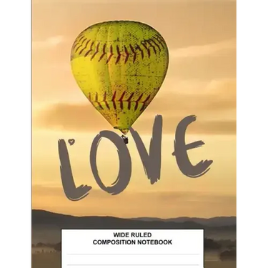 Wide Ruled Composition Notebook: Class Subject Back to School Supplies Softball Hot Air Balloon
