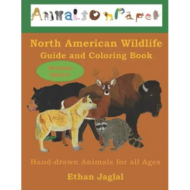 North American Wildlife Guide and Coloring Book: Hand-drawn Animals for all Ages