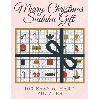 Merry Christmas Sudoku Gift: 100 Elegant and Posh Sudoku Puzzles for Christmas Fun - One Sudoku Puzzle Per Page in Large Print Ranging from Easy to