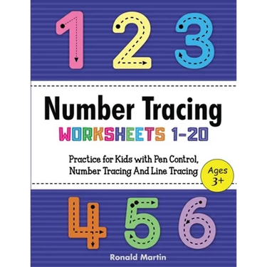 Number Tracing Worksheets 1-20: practice for Kids with Pen Control, Number Tracing And Line Tracing (activities educational)
