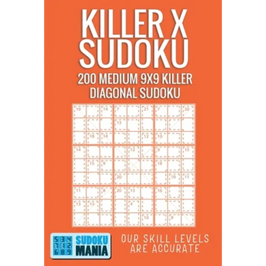 Killer X Sudoku: 200 Medium 9x9 Killer Diagonal Sudoku