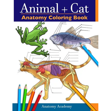 Animal & Cat Anatomy Coloring Book: 2-in-1 Compilation Incredibly Detailed Self-Test Veterinary & Feline Anatomy Color workbook