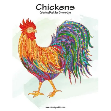 Chickens Coloring Book for Grown-Ups 1
