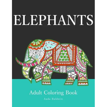 Elephants: Adult Coloring Book