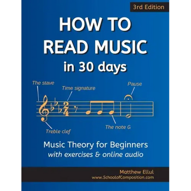 How to Read Music in 30 Days: Music Theory for Beginners - with exercises & online audio