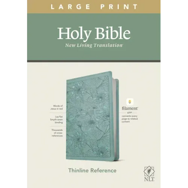 NLT Large Print Thinline Reference Bible, Filament Enabled Edition (Red Letter, Leatherlike, Floral/Teal)