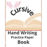 cursive hand writing practice paper book: activity book
