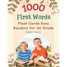 1000 First Words Flash Cards Easy Readers for 1st Grade English French: I can read books my first flashcards of full sight word list with pictures and
