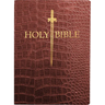 KJV Sword Bible, Large Print, Walnut Alligator Bonded Leather, Thumb Index: (Red Letter, Burgundy, 1611 Version)