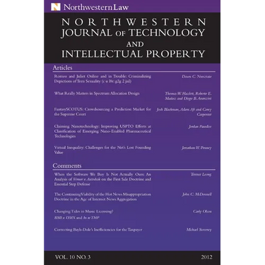 Northwestern Journal of Technology & Intellectual Property, Vol. 10.3