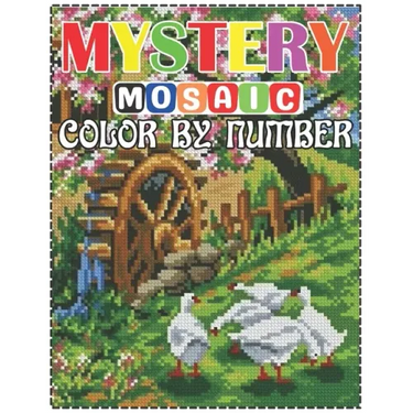 Mystery Mosaic Color By Number: Large Print landscape Adult Coloring Book Intricate Pixel Color By Number