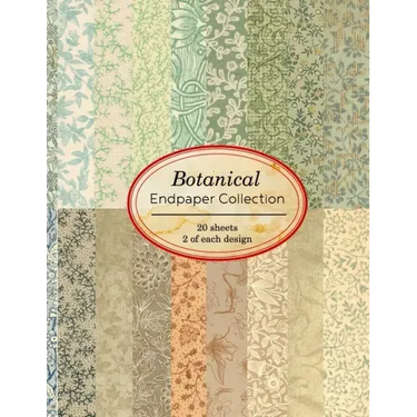 Botanical Endpaper Collection: 20 sheets of vintage endpapers for bookbinding and other paper crafting projects