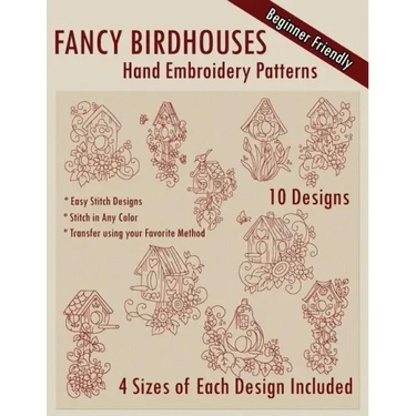 Fancy Birdhouses Hand Embroidery Patterns