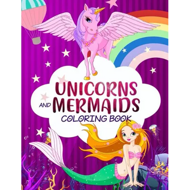 Mermaid Unicorn Colouring