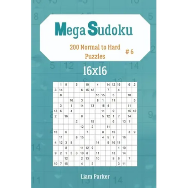 Mega Sudoku 16x16 - 200 Normal to Hard Puzzles vol.6