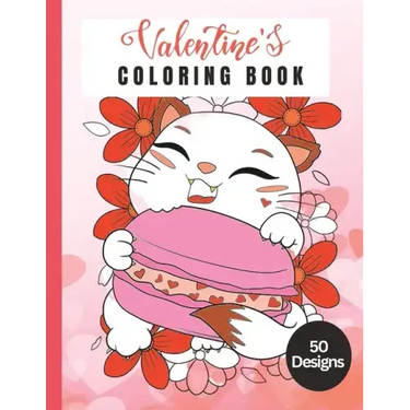 50 Designs: Valentines Coloring Book: Valentines Love Themed