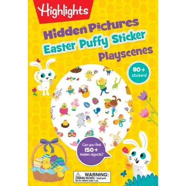 Easter Hidden Pictures Puffy Sticker Playscenes: Pictures Easter Activity Book with Over 50 Kids Stickers, Perfect Easter Present for Kids 3-6