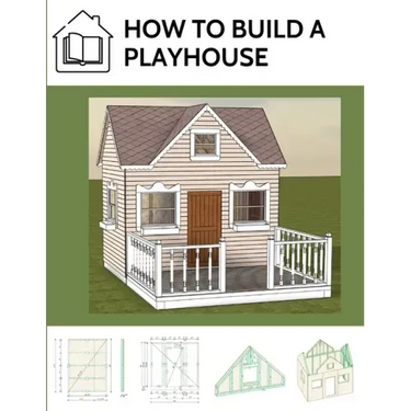 How to build a playhouse: Wooden outdoor playhouse for kids in metric system