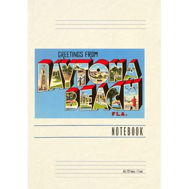 Vintage Lined Notebook Greetings from Daytona Beach, Florida