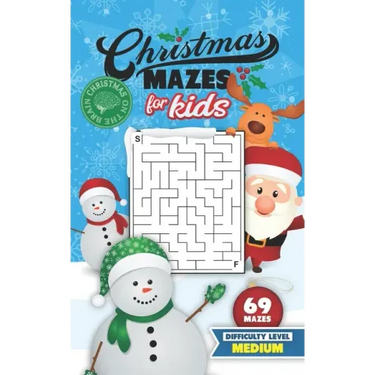 Christmas Mazes for Kids 69 Mazes Difficulty Level Medium: Fun Maze Puzzle Activity Game Books for Children - Holiday Stocking Stuffer Gift Idea - Sno