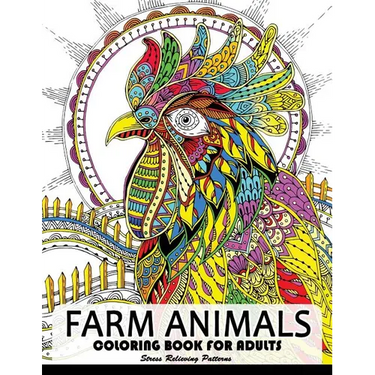 Farm Animal Coloring Books for Adults: Animal Relaxation and Mindfulness (Duck, Horse, Cow, Chicken, rabbit, pig and friend)