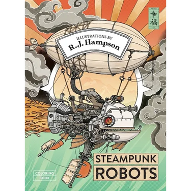 Steampunk Robots Coloring Book