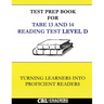 Test Prep Book for TABE 13 and 14 Reading Test Level D