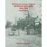 Richmond County, Virginia Marriage Records, 1854-1890, Annotated