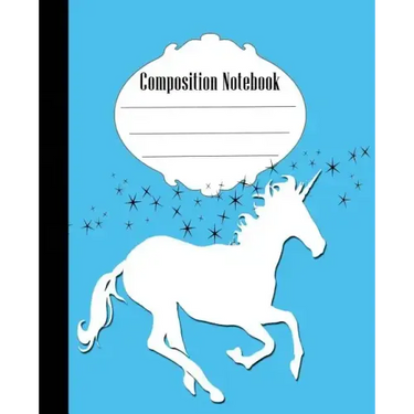 Composition Notebook: Fun Unicorn Composition Notebook Wide Ruled 7.5 x 9.25 in, 100 pages book for kids, teens, school, students and gifts