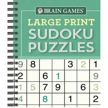 Brain Games - Large Print Sudoku Puzzles (Green)