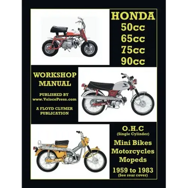 HONDA 50cc, 65cc, 70cc & 90cc OHC SINGLES 1959-1983 ALL MODELS WORKSHOP MANUAL