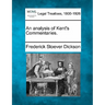 An Analysis of Kent's Commentaries.
