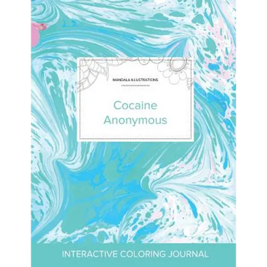 Adult Coloring Journal: Cocaine Anonymous (Mandala Illustrations, Turquoise Marble)