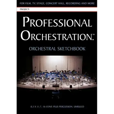 Professional Orchestration 16-Stave Unruled Orchestral Sketchbook