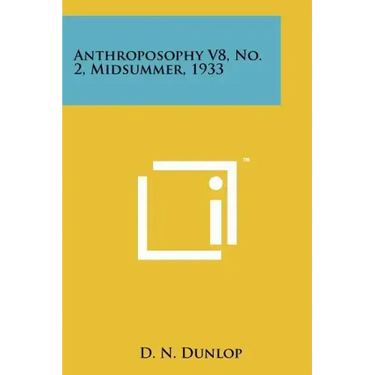 Anthroposophy V8, No. 2, Midsummer, 1933