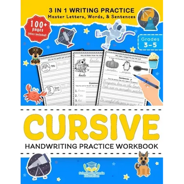 Cursive Handwriting Practice Workbook for 3rd 4th 5th Graders: Cursive Letter Tracing Book, Cursive Handwriting Workbook for Kids to Master Letters, W