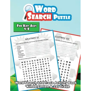 Word Search Puzzle for Kids Ages 4-8: A Large Print Word Search and Trace Activity Book - Kindergarten and 1st Grade Vocabulary